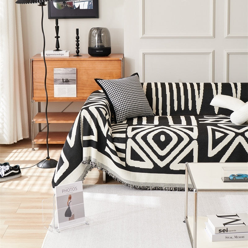 geomatric design boho sofa cover throw