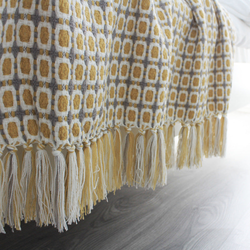 boho throw blanket with tassels