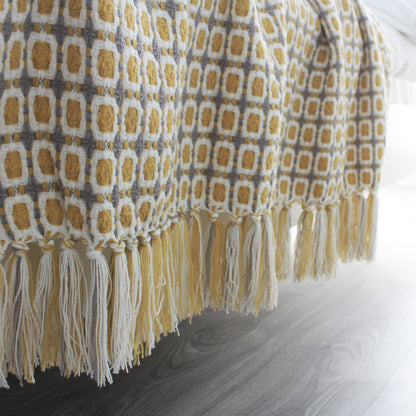 boho throw blanket with tassels