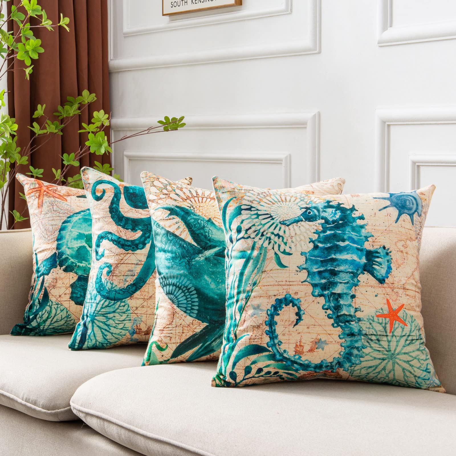 linen cotton cushion covers on sofa