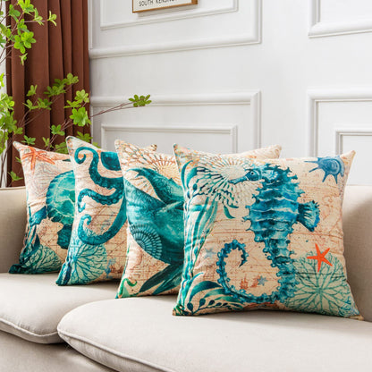 linen cotton cushion covers on sofa