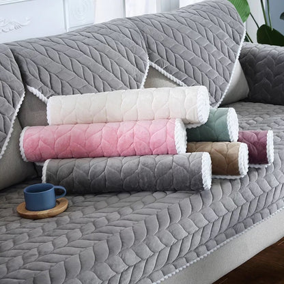 non slip sofa cover in grey color on sofa