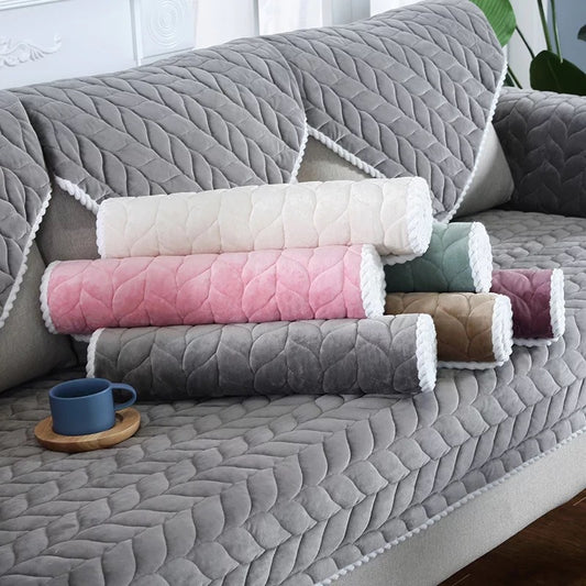 non slip sofa cover in grey color on sofa