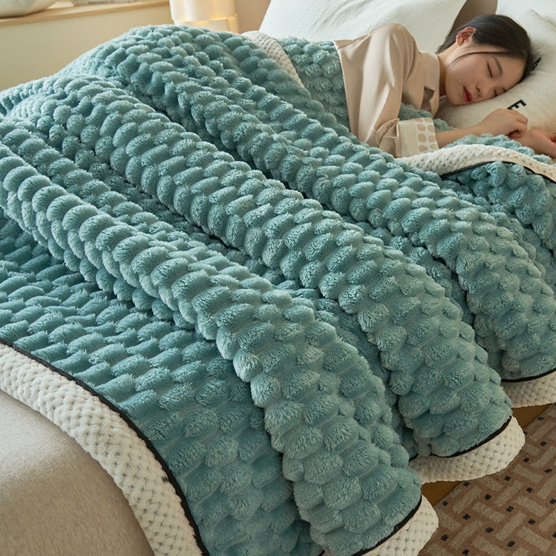 green colour warm blanket for winter