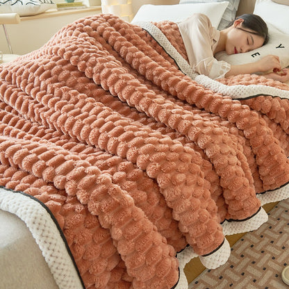 orange colour warm  blanket for winter